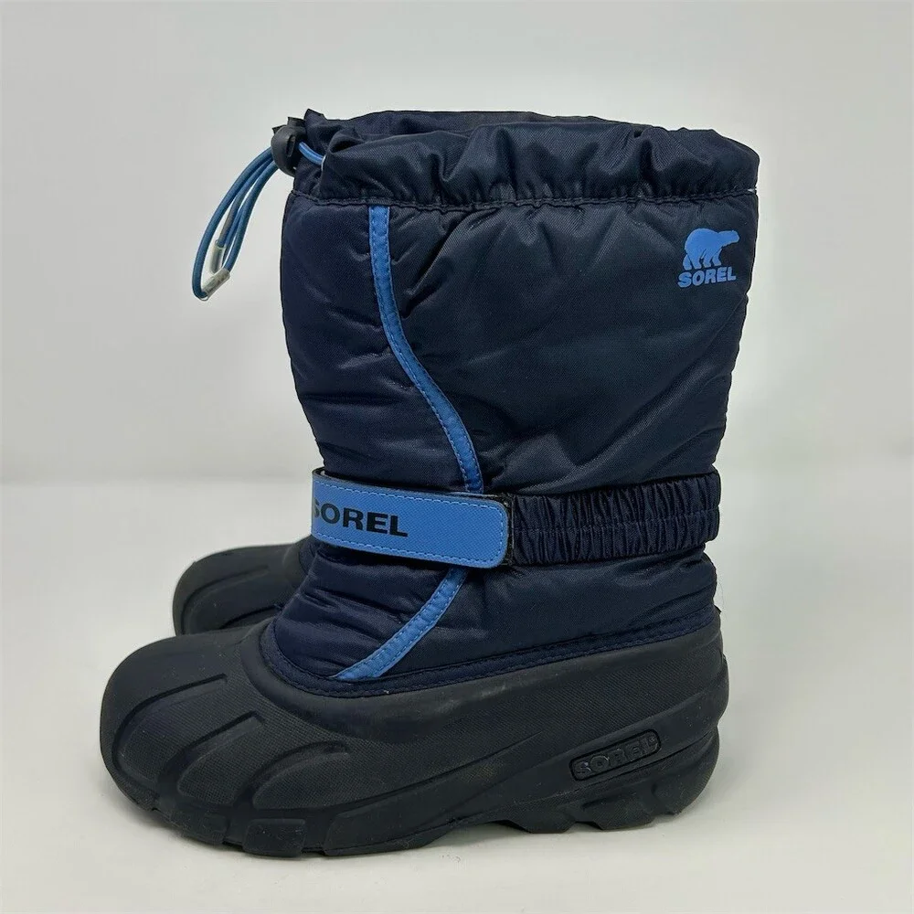SOREL Youth Flurry Winter Snow Boots Kids Blue Waterproof Insulated Size 5